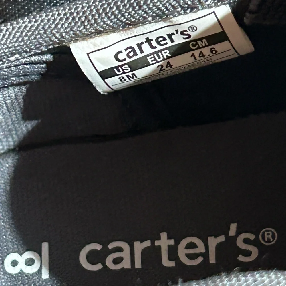 Carter's Charcoal Slip-On Dinosaur Sneakers - NWOT